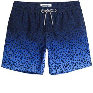 Maamgic Leopard Ombre Blue Slim Fit Swim Shorts SZ XL